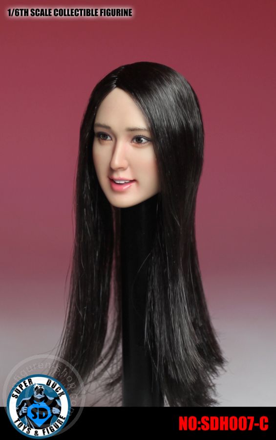 Female Head - black long Hair