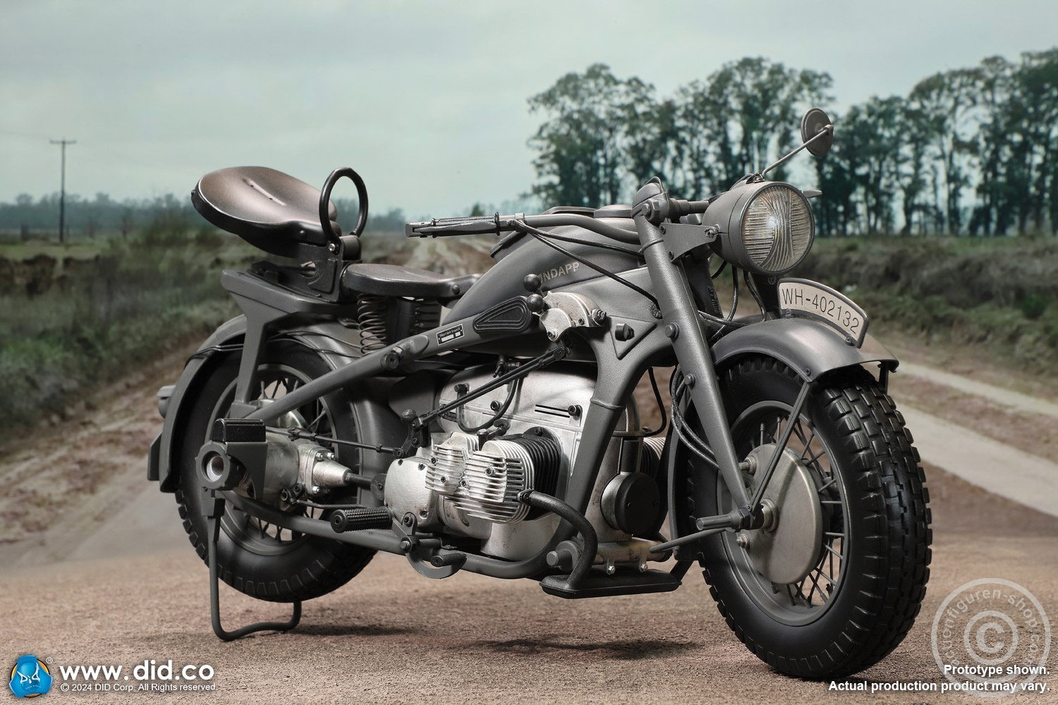 German Zündapp KS 750 Motorcycle with sidecar (Grey) - in 1/6 scale