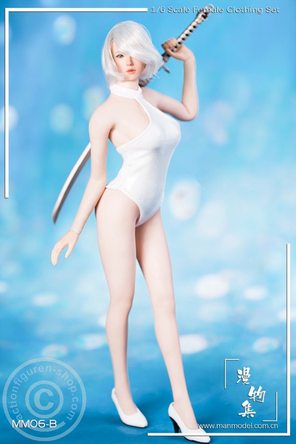 Female One Piece Swimsuit Set - weiß