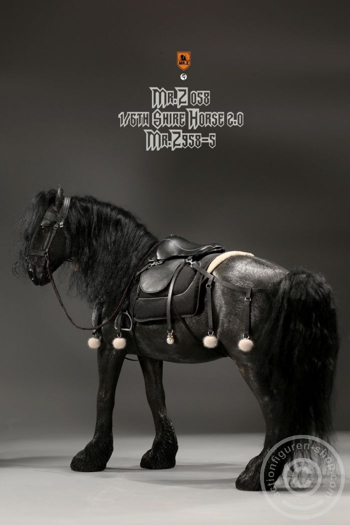 MRZ058-5-03 Shire Horse w/ Harness - black