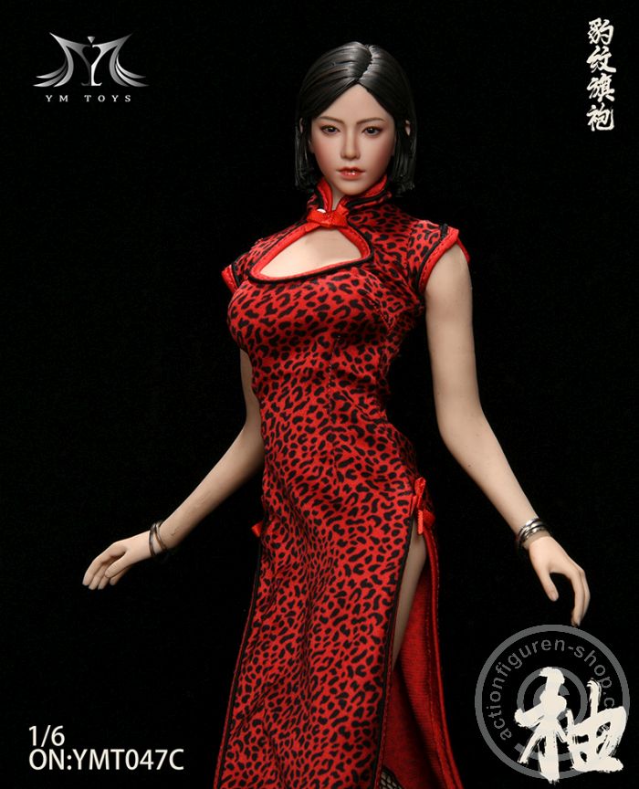 YMT-47C-04 Leopard Print Cheongsam & Female Head Sculpt "Pomelo" - C