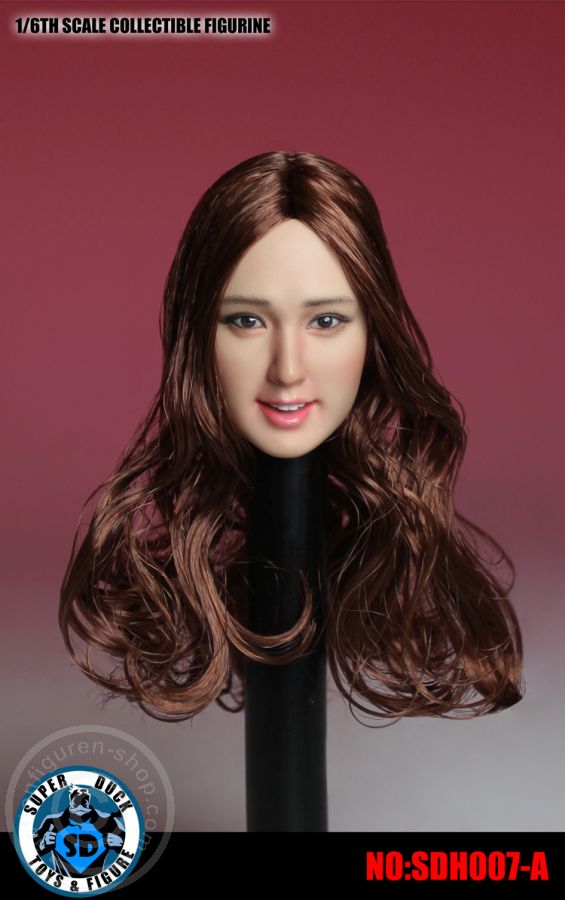 Female Head - red-brown long Hair