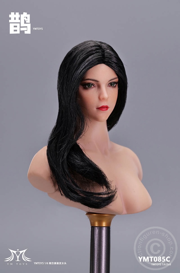 Female Head - long black Hair