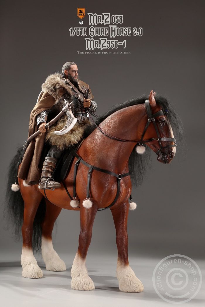 MRZ058-1-14 Shire Horse w/ Harness - brown