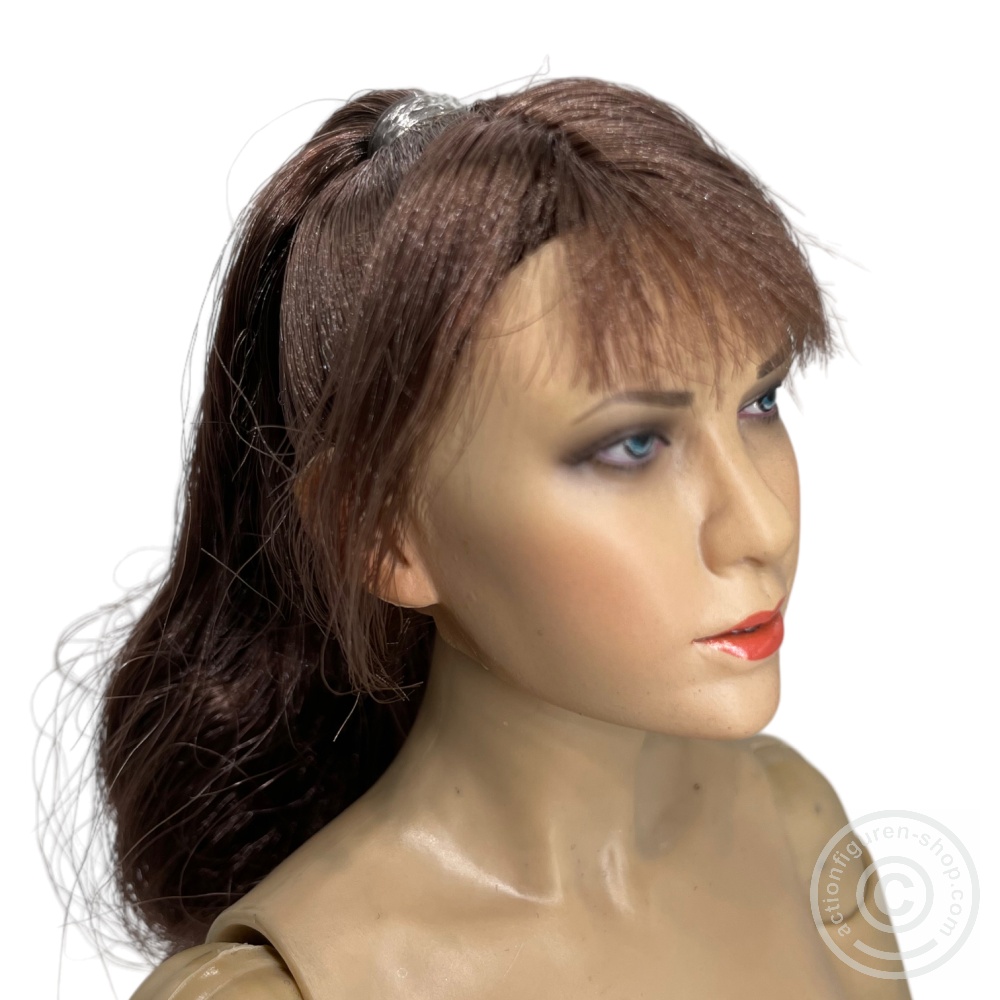 Female Head w/ brown long braid - real Hair Female Head w/ brown long braid - real Hair