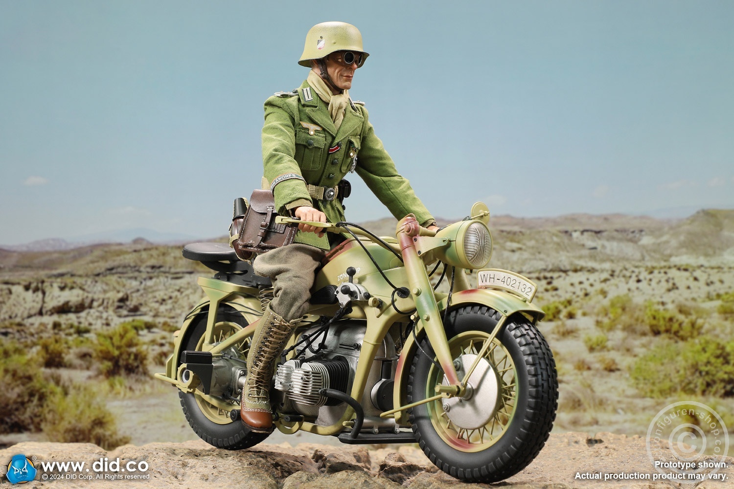 German Zündapp KS 750 Motorcycle with sidecar (Camo) - in 1/6 scale
