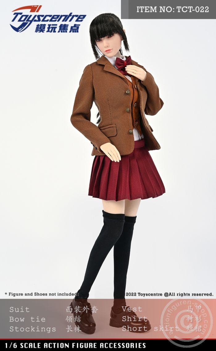 TCT022A-03 Female High School Uniform Set w/ red Skirt