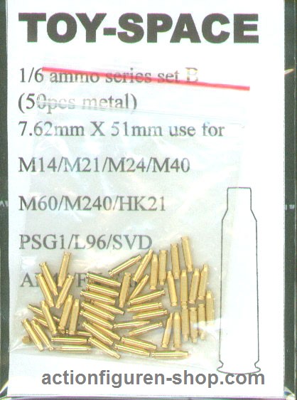 7,62 × 51 mm NATO Munitionshülsen aus Metall (50 Stück)