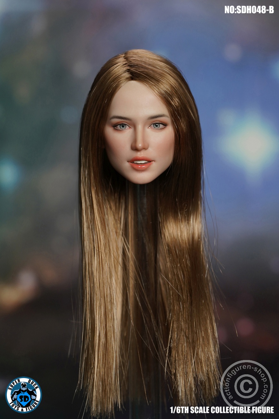 Female Head - brown long Hair
