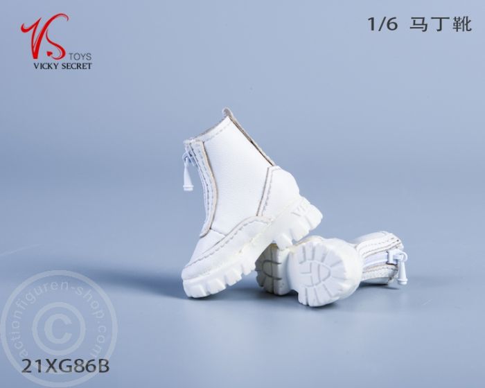 Zipper Martin Boots - Female - white