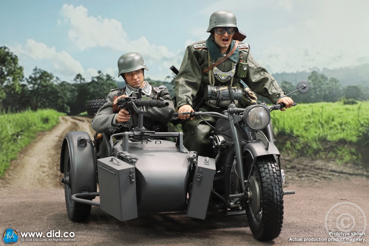 German Zündapp KS 750 Motorcycle with sidecar (Grey) - in 1/6 scale