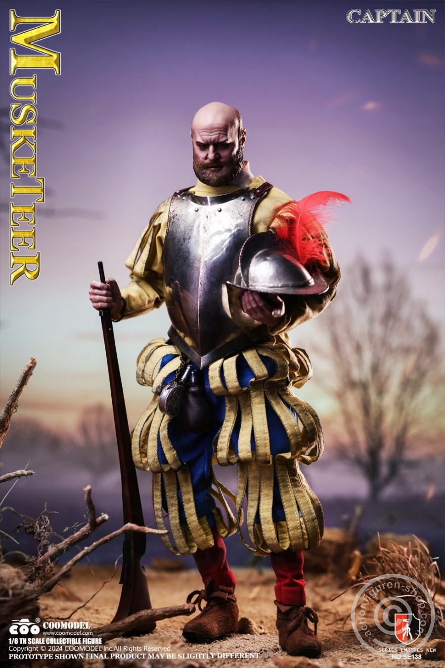 Spanish Conquiastador Musketeer Captain (Nickel Silver Edition) - Series Of Empires - in 1/6 scale