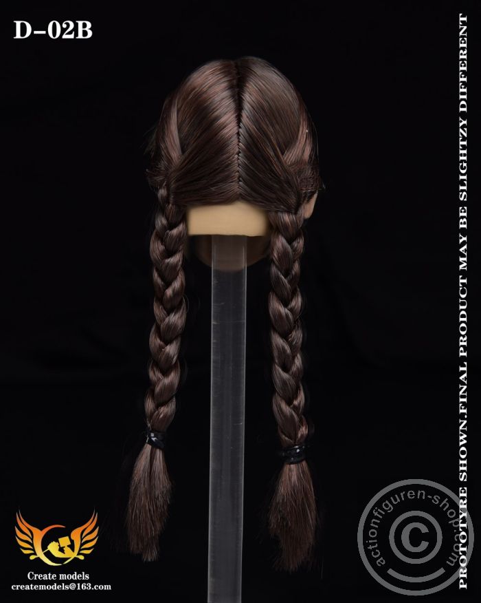 Head - long brown Hair w/ 2 braids