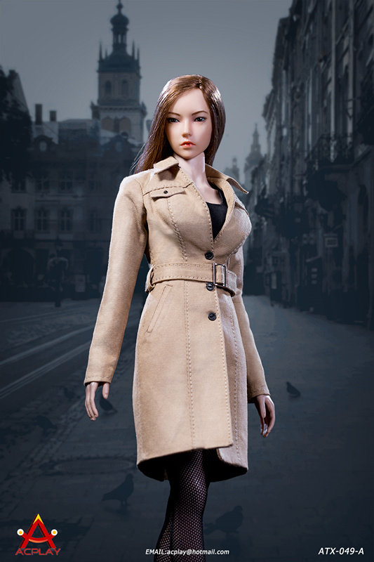 ACP049A-02 Female Trench Coat Suit - light-brown
