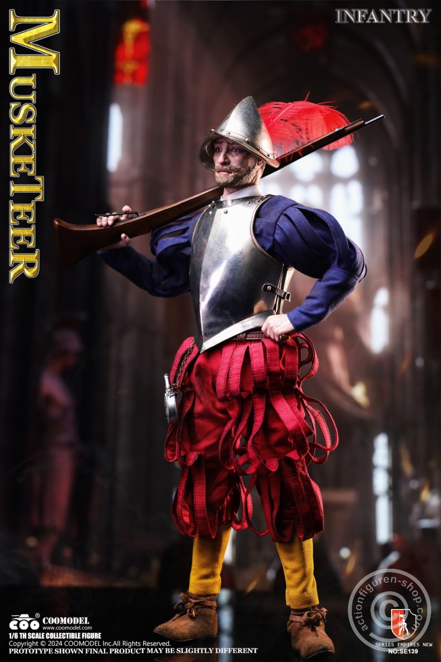 Spanish Conquiastador - Musketeer - (Nickel Silver Edition) - Series Of Empires - in 1/6 scale