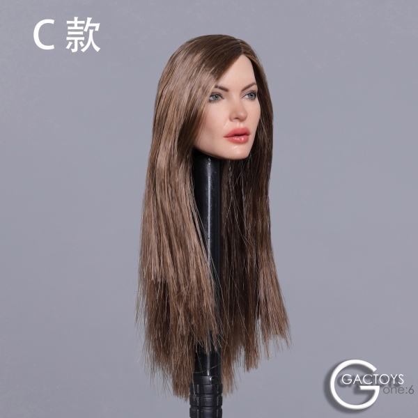 Female Head long straight brown Hair