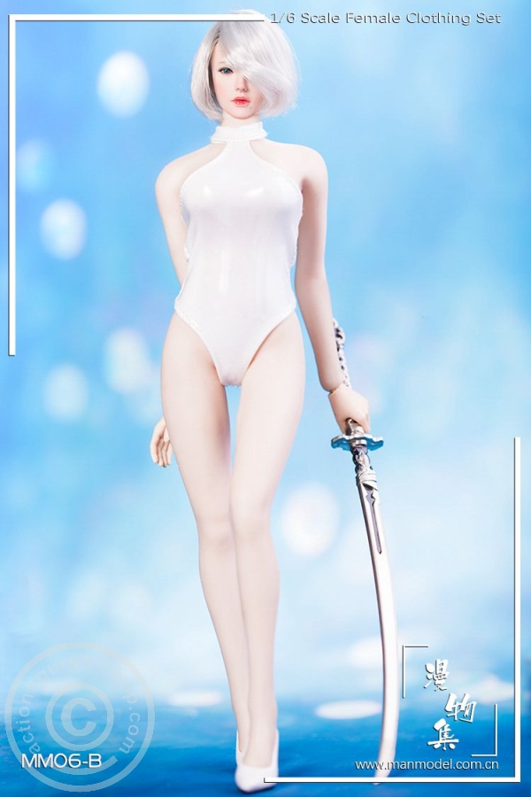 Female One Piece Swimsuit Set - weiß