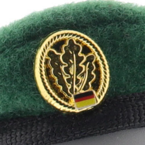 Barett - Jäger - Bundeswehr - grün mit Abzeichen