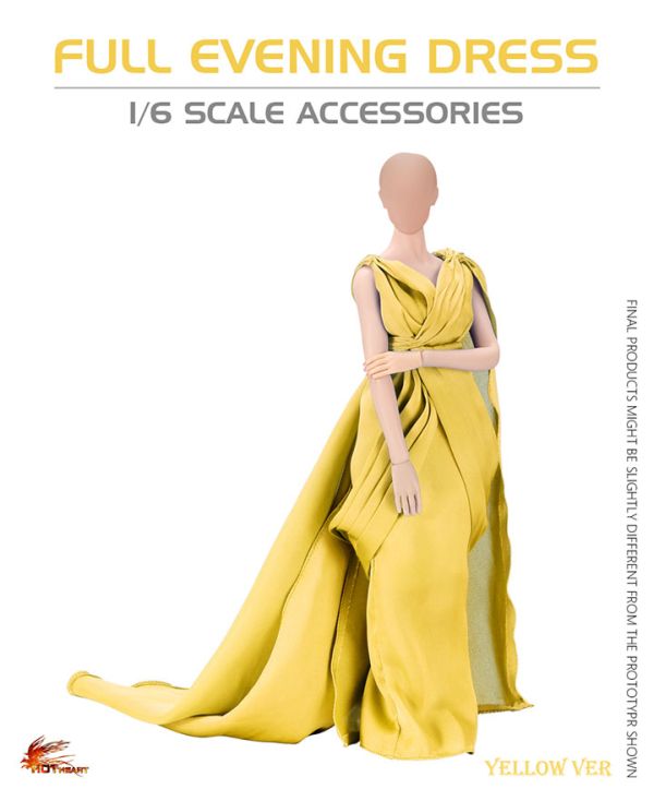 Grand Evening Full Robe Dress - Yellow