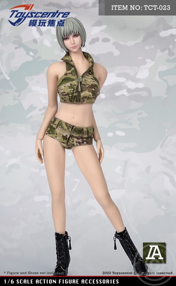 Female Camouflage Shorts Set - Multicam