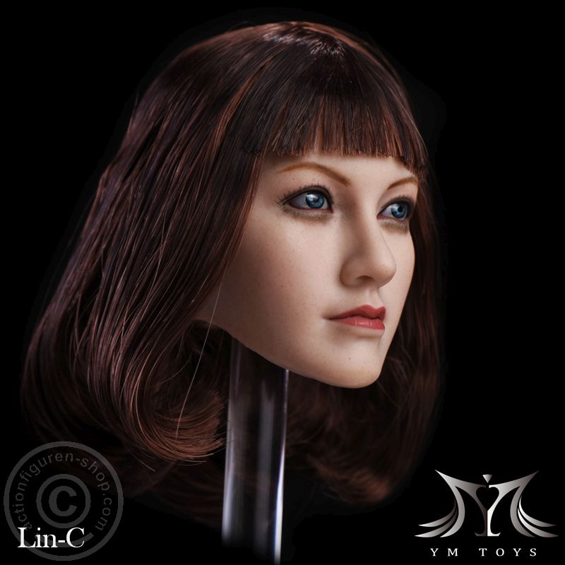 Asian Female Head - red-brown Hair