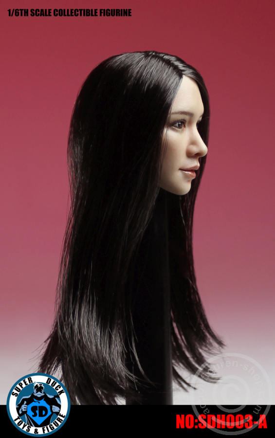 Female Head - long black Hair
