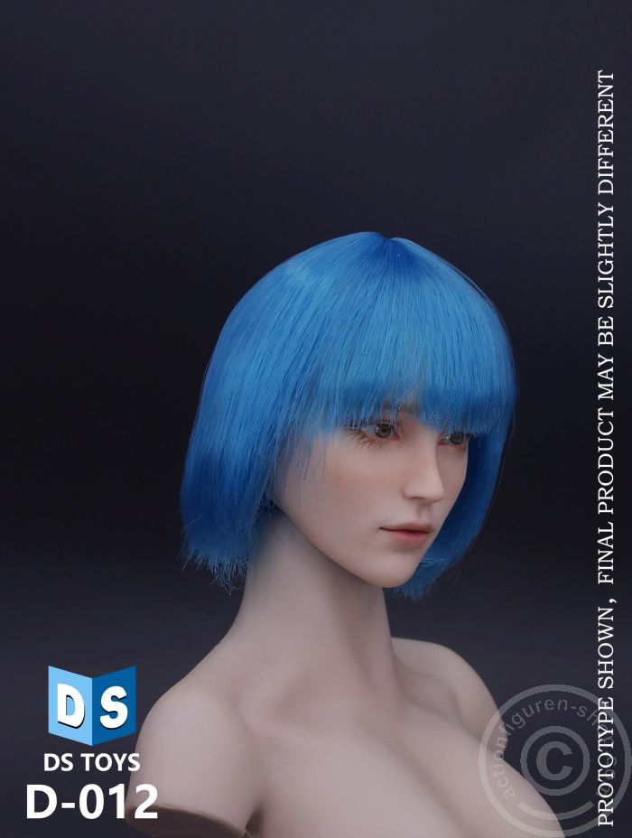 Female Head - short - blue Hair