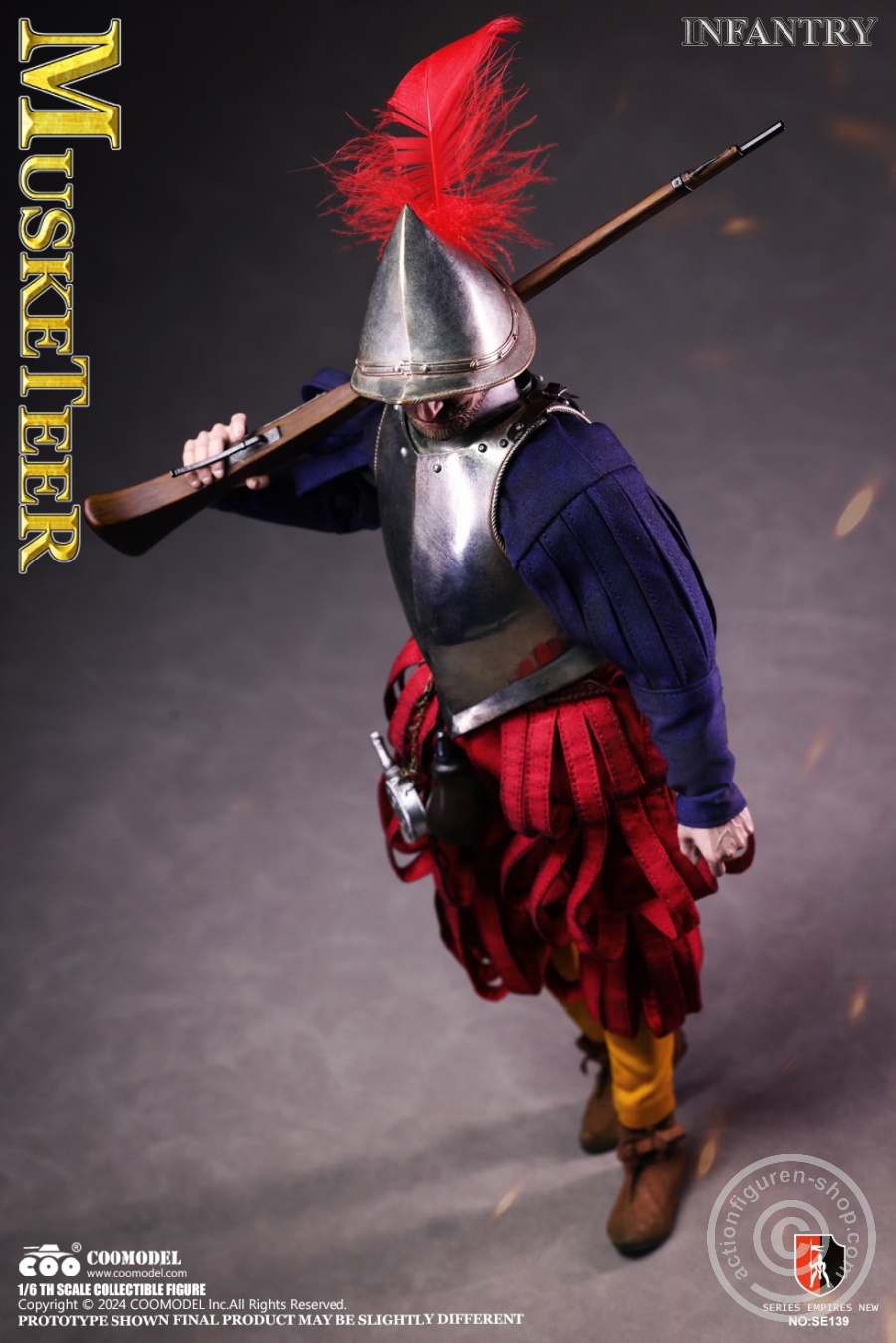 Spanish Conquiastador - Musketeer - (Nickel Silver Edition) - Series Of Empires - in 1/6 scale Spanish Conquiastador - Musketeer - (Nickel Silver Edition) - Series Of Empires - in 1/6 scale