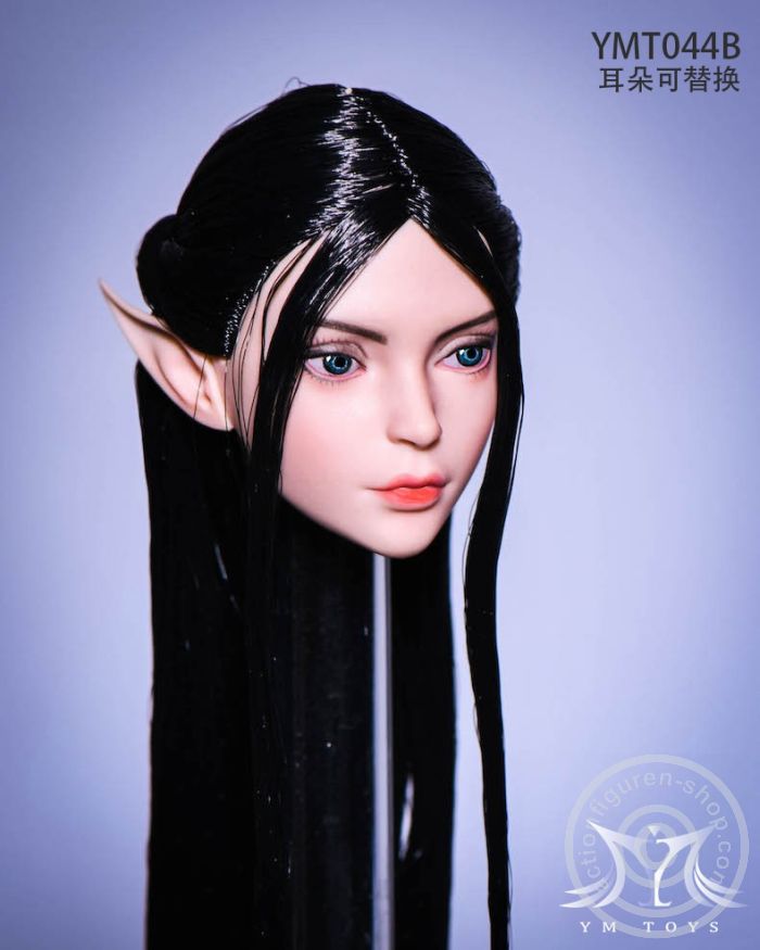 Elf 2.0 Head - black Hair - 2 pairs of ears