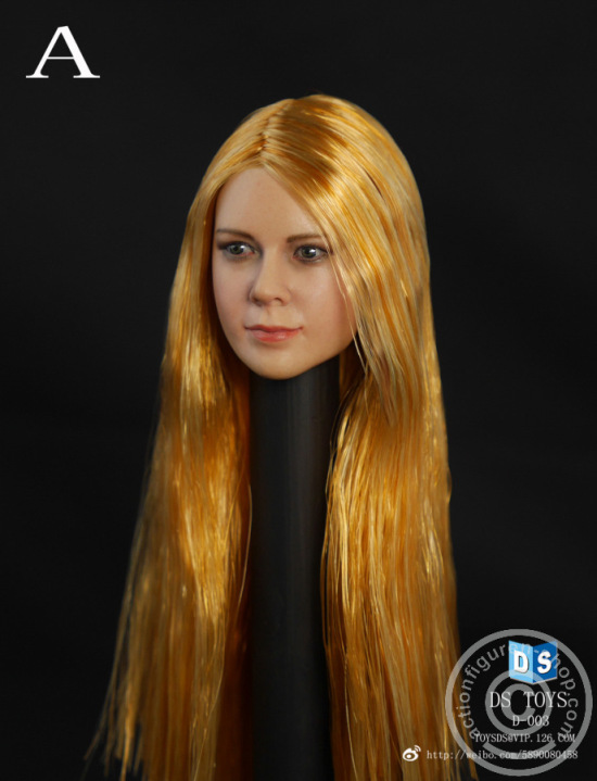 Female Head - long glossy Gold Hair
