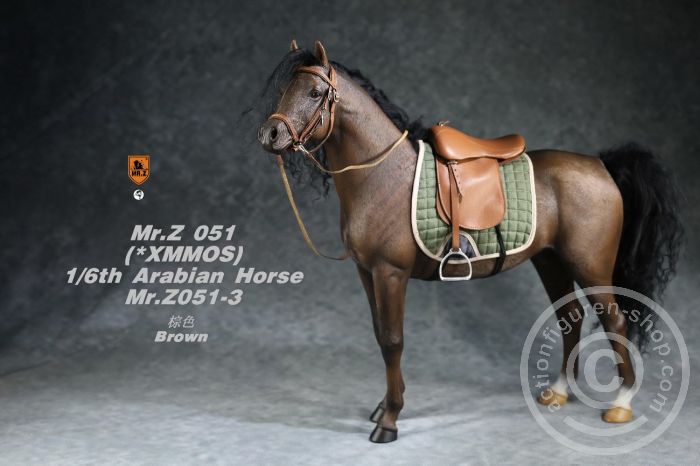 Arabian Horse w/ full European Harness - dark-brown