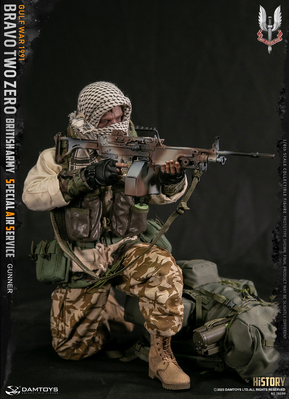 Bravo Two Zero - British Army Special Air Service (SAS) Gunner - Gulf War 1991 - in 1/6 scale Bravo Two Zero - British Army Special Air Service (SAS) Gunner - Gulf War 1991 - in 1/6 scale