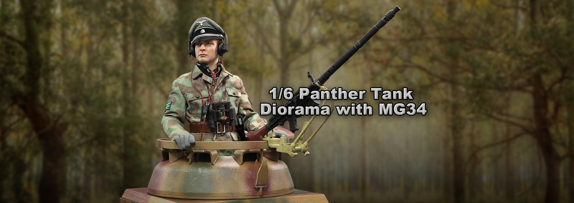 Panther Tank Diorama with MG34 - WWII German Panzer