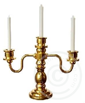 Kerzenleuchter - gold, 3 Kerzen