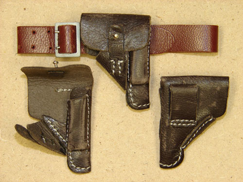 Offiziers Gürtel mit Holster - Schwarz