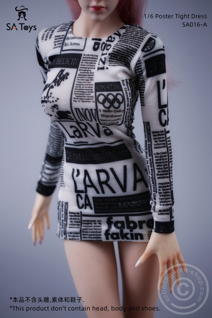 satsa016a-06k3m28dbVBvZ2H Poster Design Tight Dress - Type A