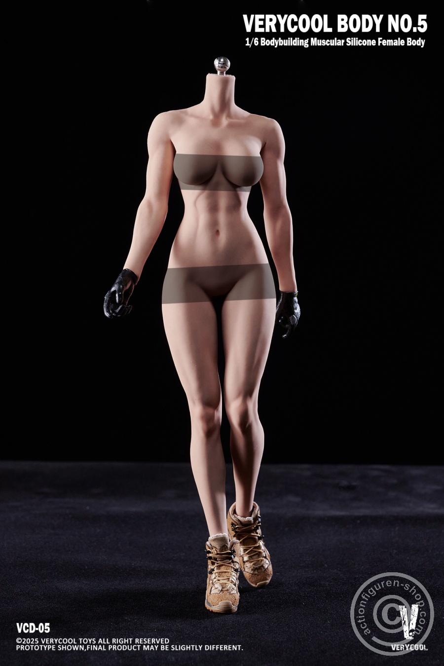 Silicone Female Body with a Bodybuilding Muscular Physique - in 1/6 scale