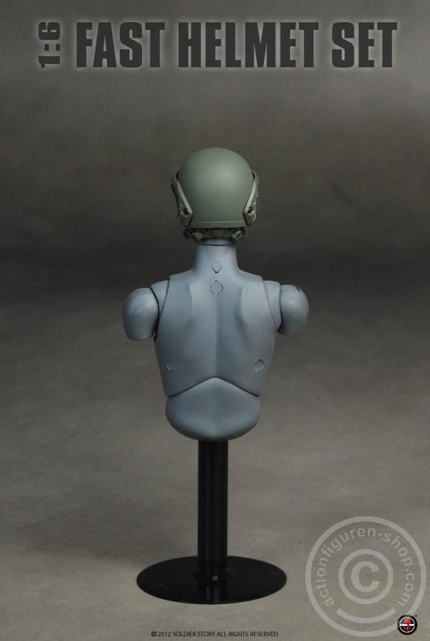 FAST Helmet, High Cut (XP) Helmet w/ Skeleton shroud - Foliage Green