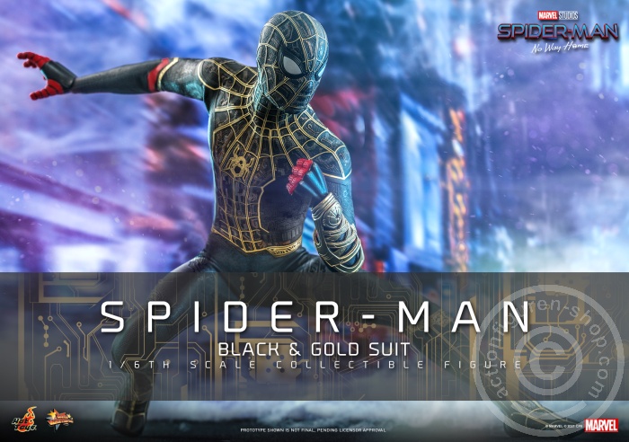 608451-17 Spider-Man: No Way Home - Spiderman (Black & Gold Suit) - MMS604