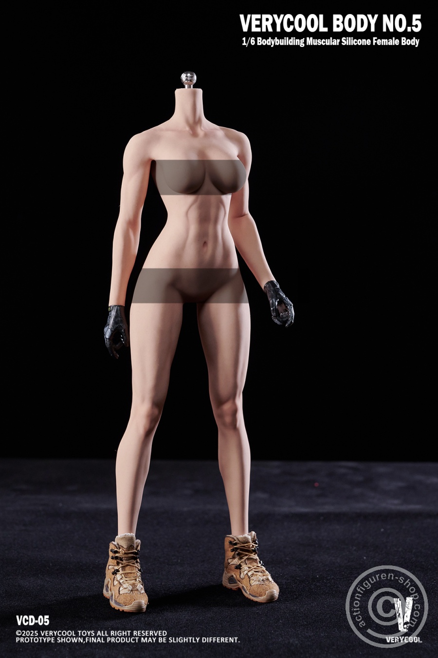 Silicone Female Body with a Bodybuilding Muscular Physique - in 1/6 scale