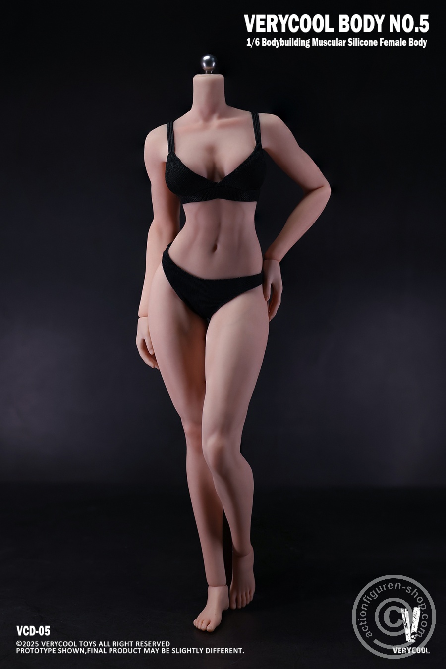 Silicone Female Body with a Bodybuilding Muscular Physique - in 1/6 scale