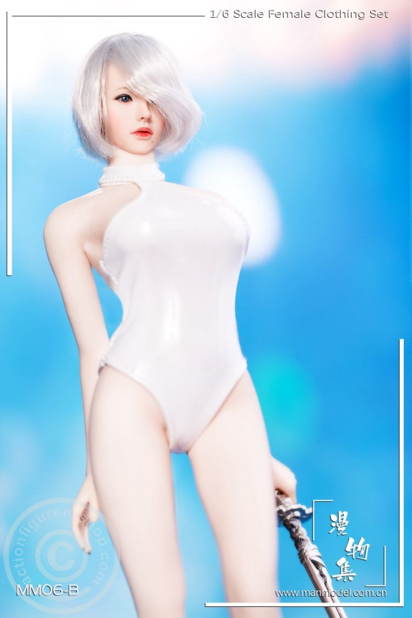 Female One Piece Swimsuit Set - weiß