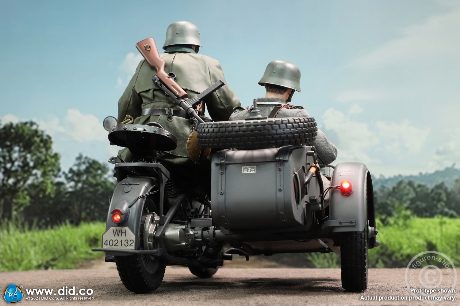 German Zündapp KS 750 Motorcycle with sidecar (Grey) - in 1/6 scale