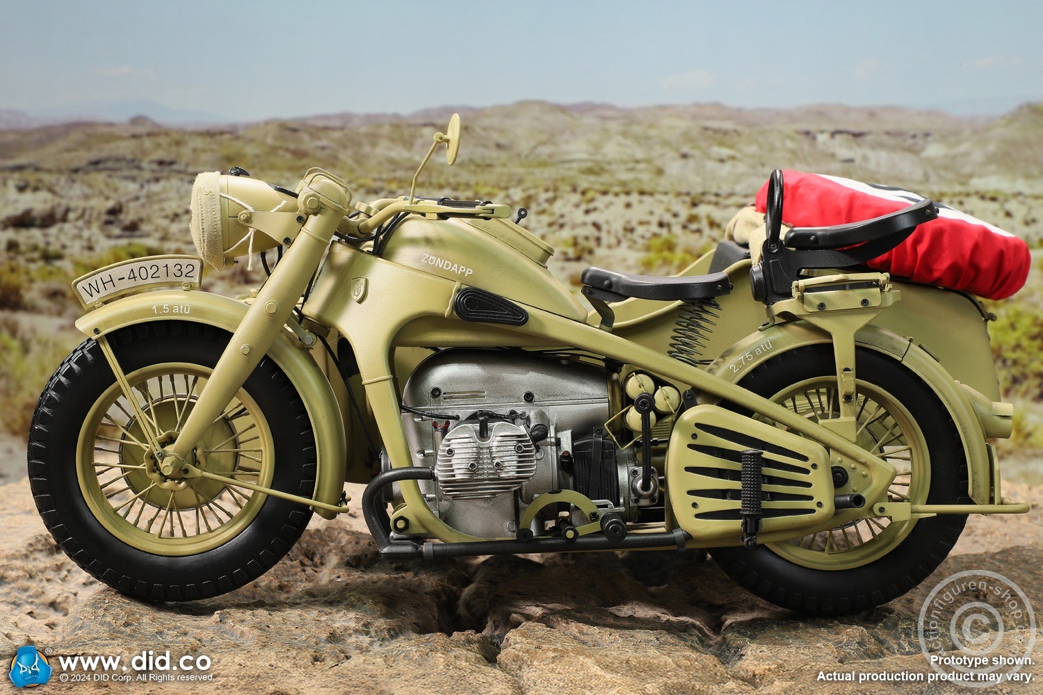German Zündapp KS 750 Motorcycle with sidecar (Sand) - in 1/6 scale
