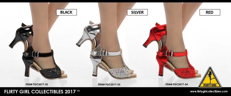 FGC2017-32-33-34-01 High Heels - rot/glitter