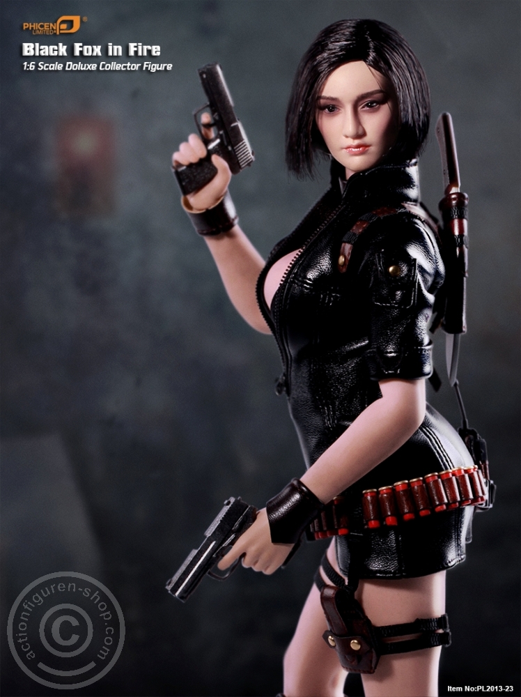 Black Fox in Fire - Soft Skin Figure