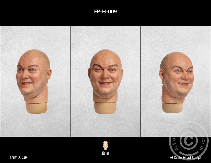 Head - male - white - fat - smiling Head - male - white - fat - smiling