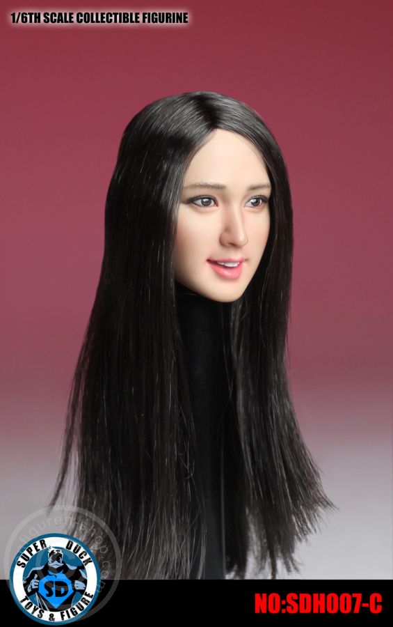 Female Head - black long Hair