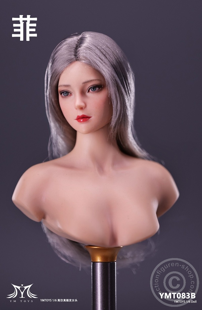 Female Head - Fei - long silver Hair