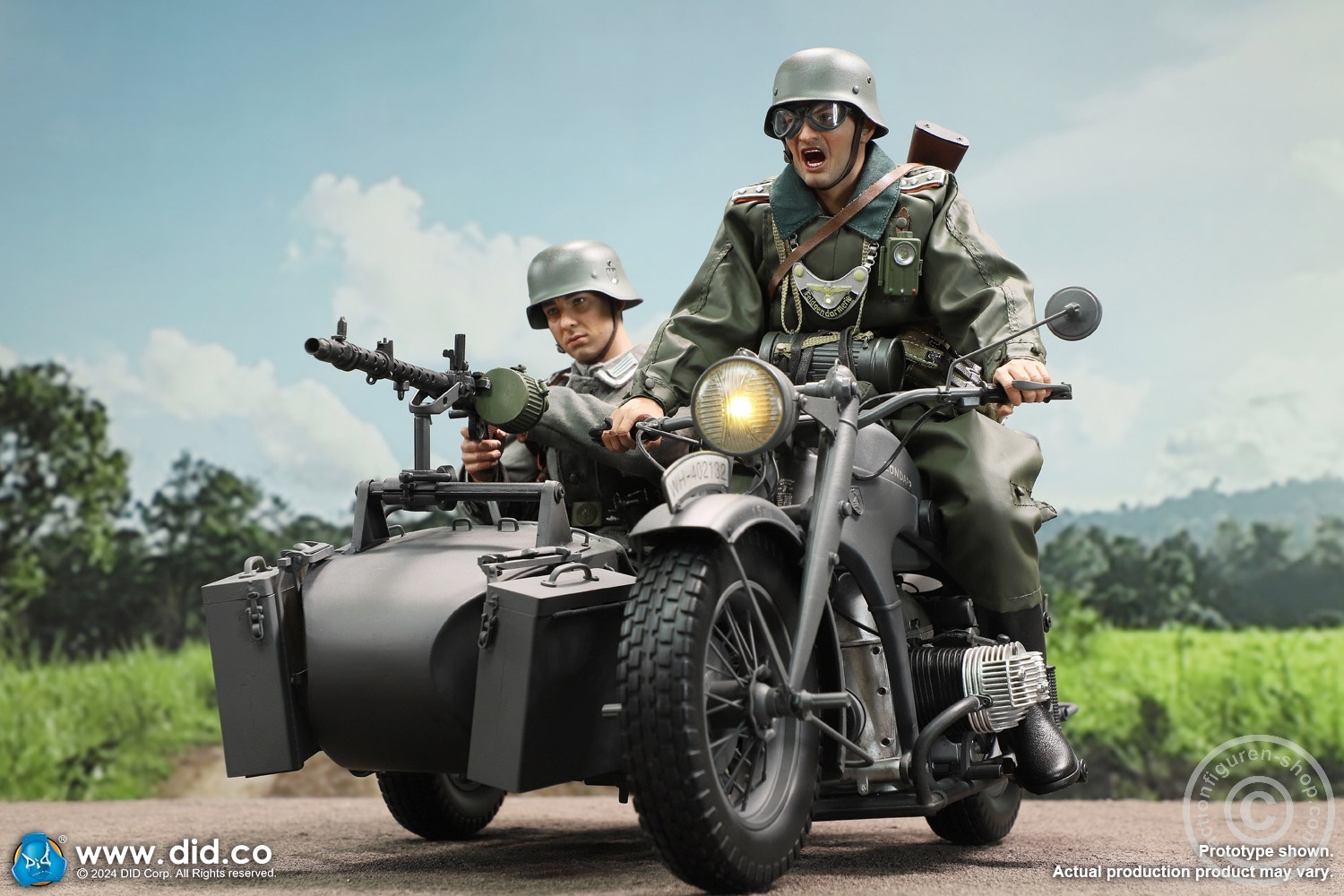 German Zündapp KS 750 Motorcycle with sidecar (Grey) - in 1/6 scale